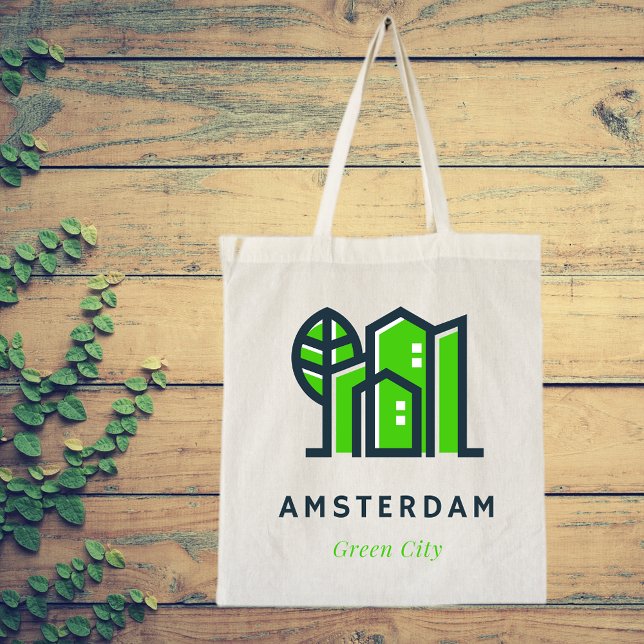 Amsterdam Netherlands Holland Dutch Green City Tote Bag (Creator Uploaded)