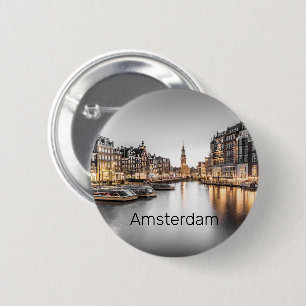 Amsterdam Netherlands Holland Dutch Souvenir 6 Cm Round Badge