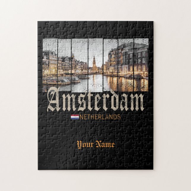 Amsterdam Netherlands Holland vintage souvenir Jigsaw Puzzle (Vertical)