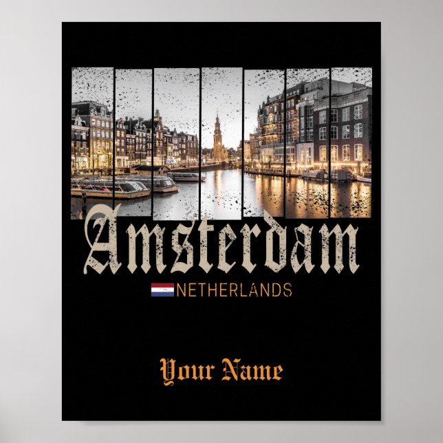 Amsterdam Netherlands Holland vintage souvenir Poster (Front)