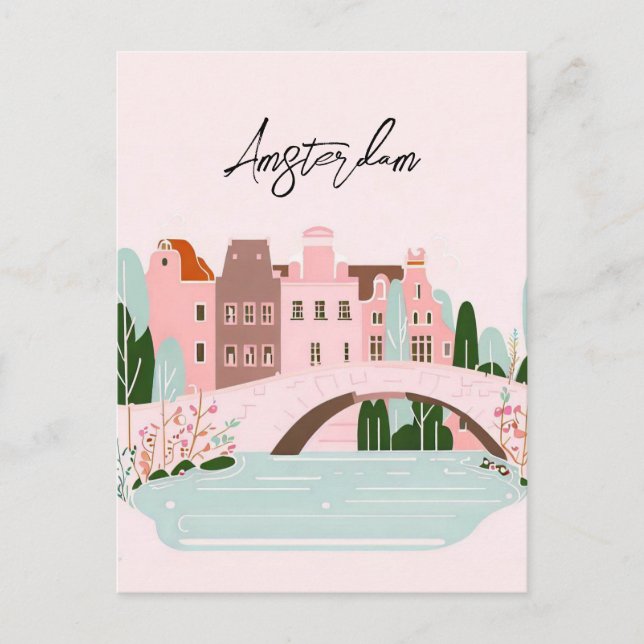 Amsterdam netherlands postcard (Front)