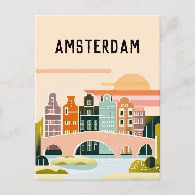 Amsterdam netherlands postcard (Front)