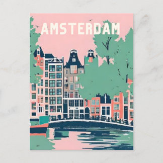 Amsterdam netherlands postcard
