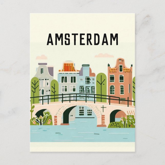 Amsterdam netherlands postcard (Front)