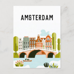 Amsterdam netherlands postcard