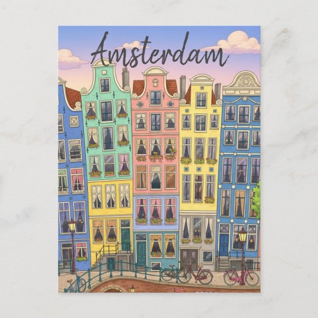 Amsterdam Netherlands Postcard (Front)
