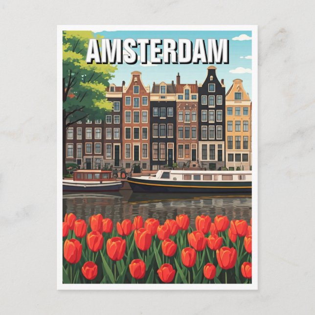 Amsterdam Netherlands Postcard (Front)