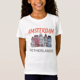 Amsterdam Netherlands Row houses, girl's T-Shirt