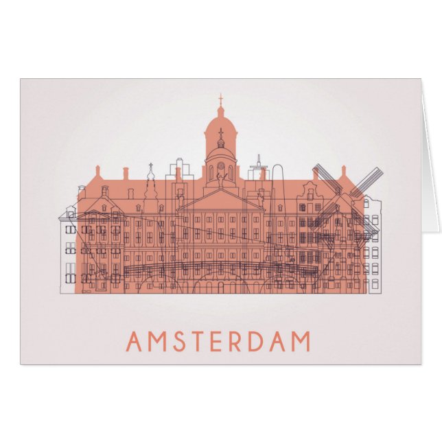 Amsterdam, Netherlands | Skyline of Landmarks (Front Horizontal)