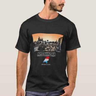 Amsterdam Netherlands Skyline Vacation Souvenir Ci T-Shirt