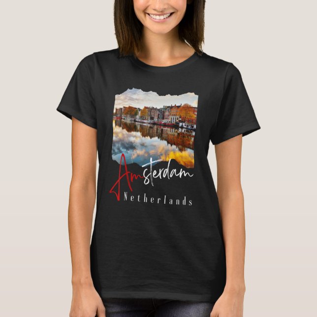 Amsterdam Netherlands Souvenir T-Shirt (Front)