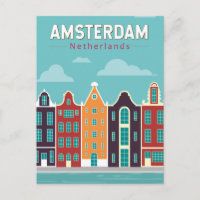 Amsterdam Netherlands Travel Art Vintage
