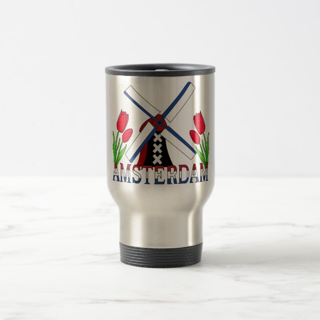 Amsterdam Netherlands Travel Mug (Center)