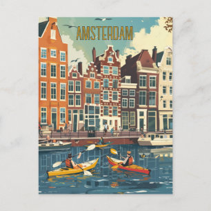 Amsterdam Netherlands Travel Postcard