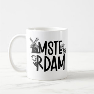 Amsterdam Netherlands Travel Souvenir Windmill Coffee Mug