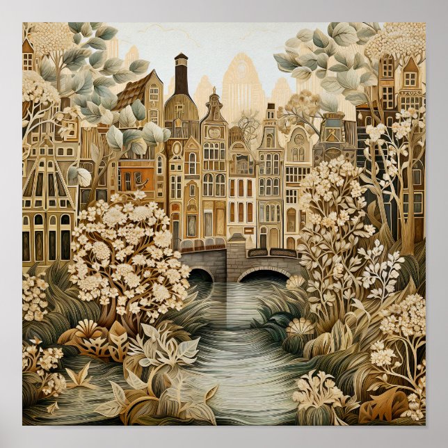 Amsterdam Netherlands Vintage Style  Poster (Front)