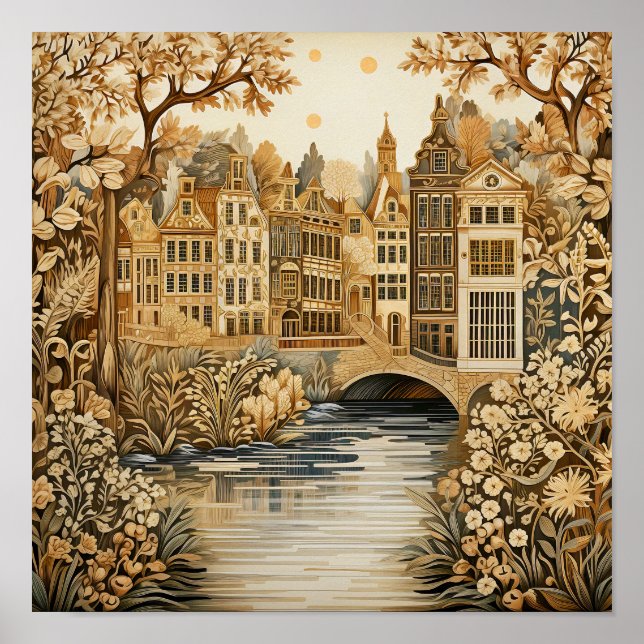 Amsterdam Netherlands Vintage Style  Poster (Front)