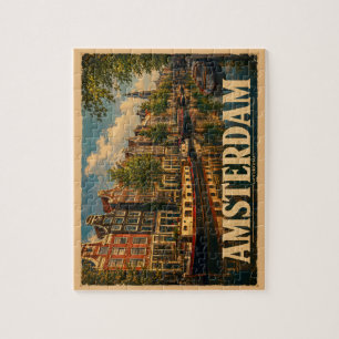 Amsterdam Netherlands Vintage Travel Jigsaw Puzzle