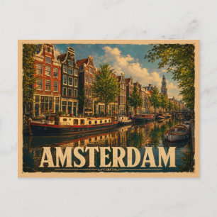 Amsterdam Netherlands Vintage Travel Postcard