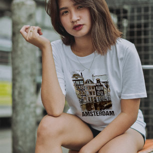 Amsterdam Netherlands Vintage Travel Poster Retro T-Shirt