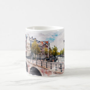 ✪ Amsterdam, Netherlands ✪ Watercolor Coffee Mug