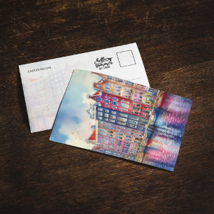 Amsterdam Netherlands Watercolor Invitation