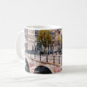 Amsterdam, Netherlands Watercolor Souvenir Art Coffee Mug