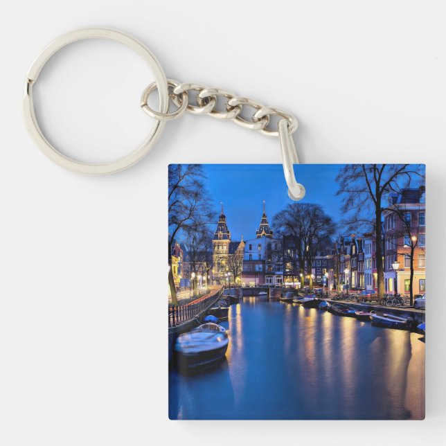 Amsterdam Night Wallpaper-67657 Key Ring (Front)