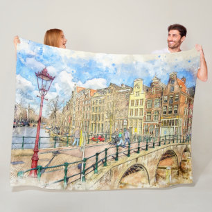 AMSTERDAM PAINTING FLEECE BLANKET