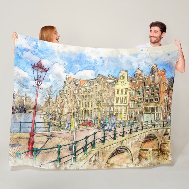 AMSTERDAM PAINTING FLEECE BLANKET (In Situ)