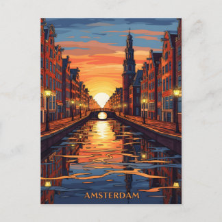 Amsterdam Postcard Holland Vintage Travel