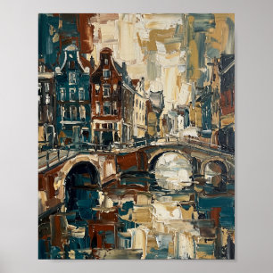 Amsterdam Poster Luxury Abstract Oil Painting