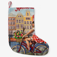 Amsterdam Poster: Pin-Up Girl Cycling.
