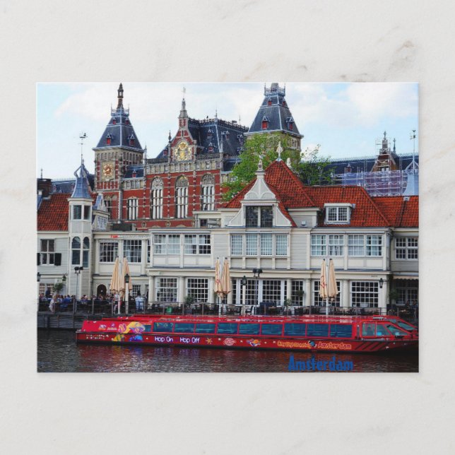Amsterdam Railway Station Postcard (Front)