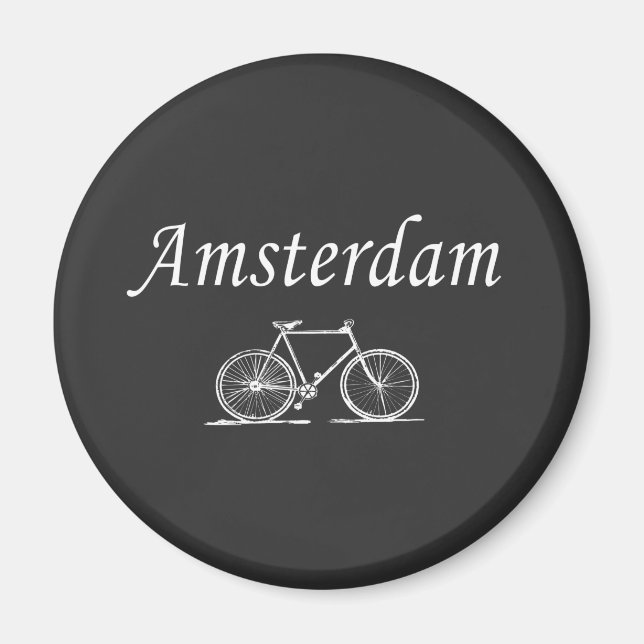 Amsterdam retro bicycle magnet (Front)