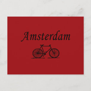 Amsterdam retro bicycle postcard