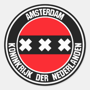 Amsterdam Round Emblem Classic Round Sticker