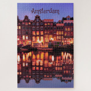Amsterdam Row Houses on Canal Jigsaw Puzzle