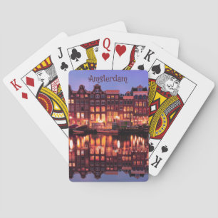 Amsterdam Row Houses on Canal Playing Cards