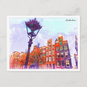 Amsterdam Sidewalk Postcard