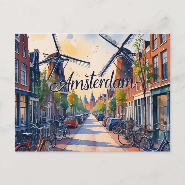 Amsterdam Skyline  Postcard (Front)