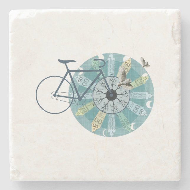 Amsterdam skyline stone coaster (Front)