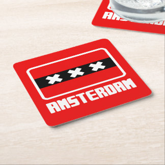 Amsterdam Square Paper Coaster