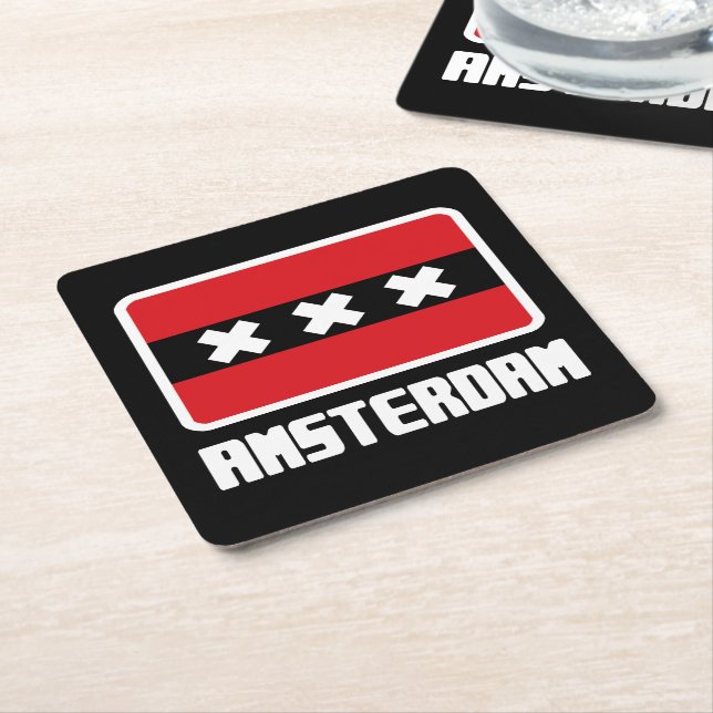 Amsterdam Square Paper Coaster (Angled)