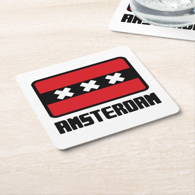 Amsterdam Square Paper Coaster (Angled)