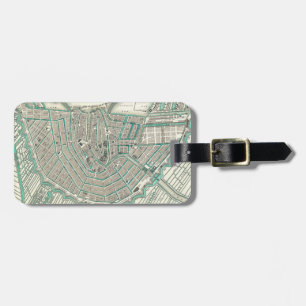 Amsterdam, The Netherlands • Antique City Plan Map Luggage Tag