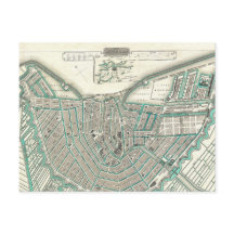Amsterdam, The Netherlands • Antique City Plan Map