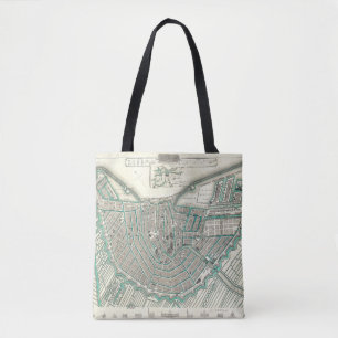 Amsterdam, The Netherlands • Antique City Plan Map Tote Bag