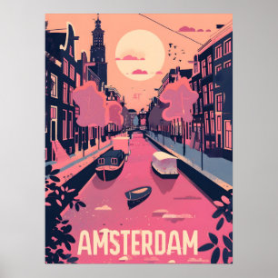 Amsterdam Travel Ad Art Poster