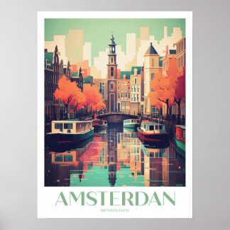 Amsterdam Travel Print Wall Art